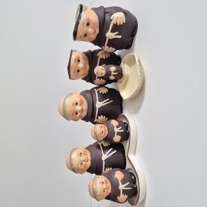 Vintage West Germany Monk Set Goebel Style Friar Tuck Pottery 1950s Kitchenware
